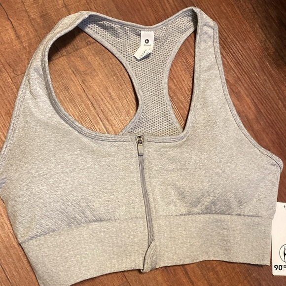 90 Degrees Front Zip Sports Workout Yoga Running Bra Light size XL - Picture 2 of 5